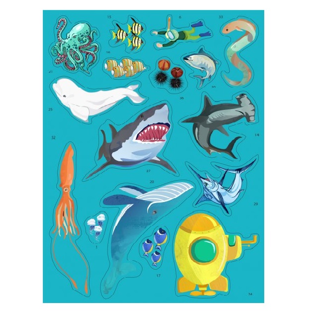 Игра с многоразовыми наклейками Умняшка Подводный мир (КП-008) - фото 2