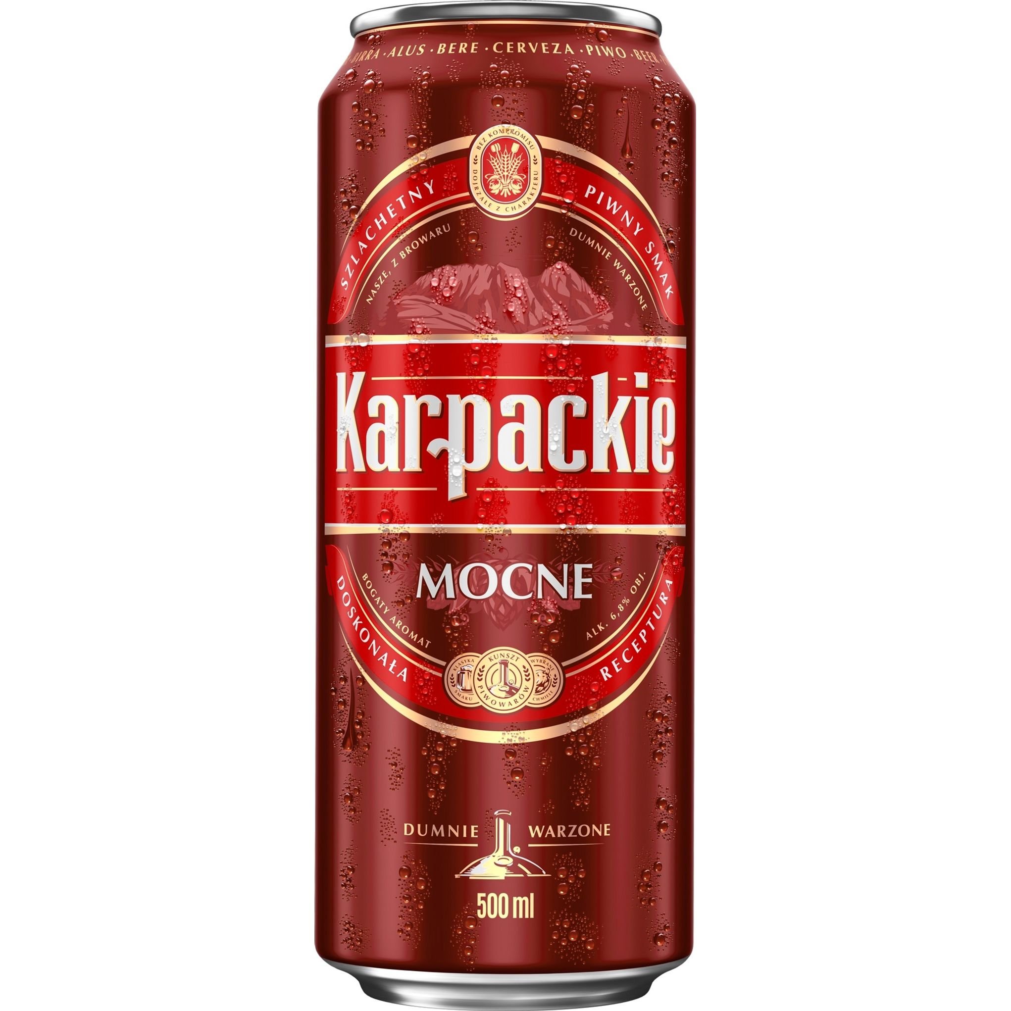 Пиво Karpackie Mocne светлое 6.8% 0.5 л ж/б - фото 1