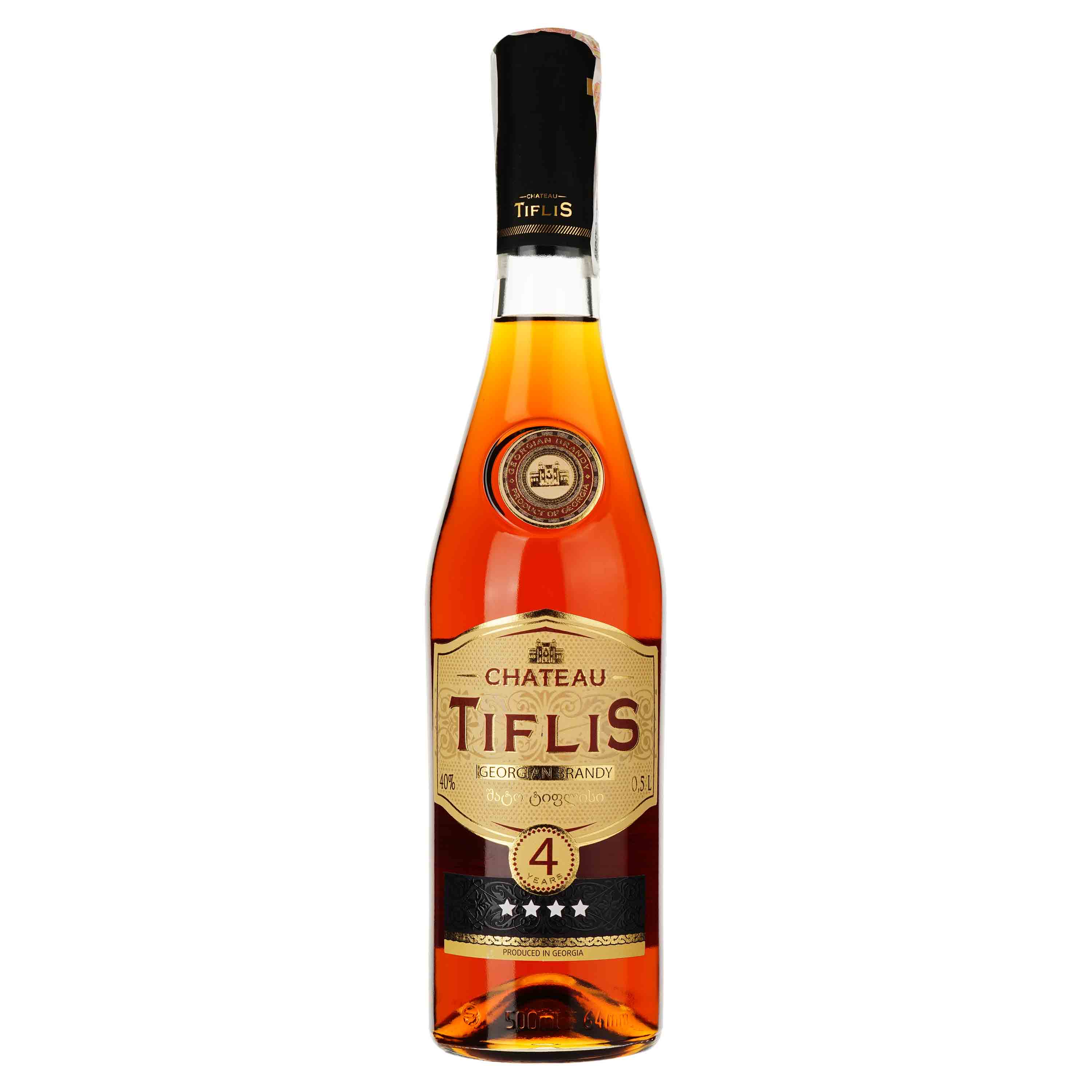 Бренди Chateau Tiflis 4 y.o. 40% 0.5 л - фото 1