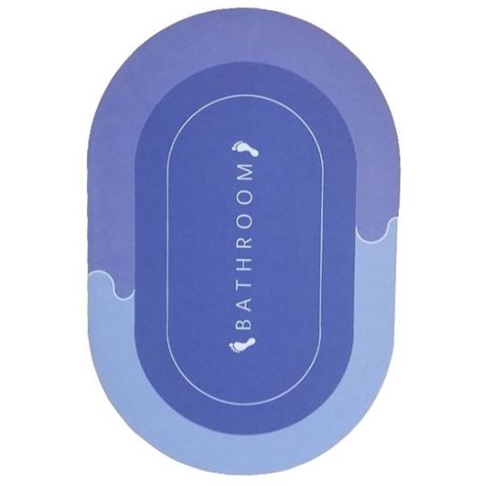 Килимок суперпоглинаючий у ванну Stenson 60x40 см овальний фіолетово-блакитний (26251) - фото 2