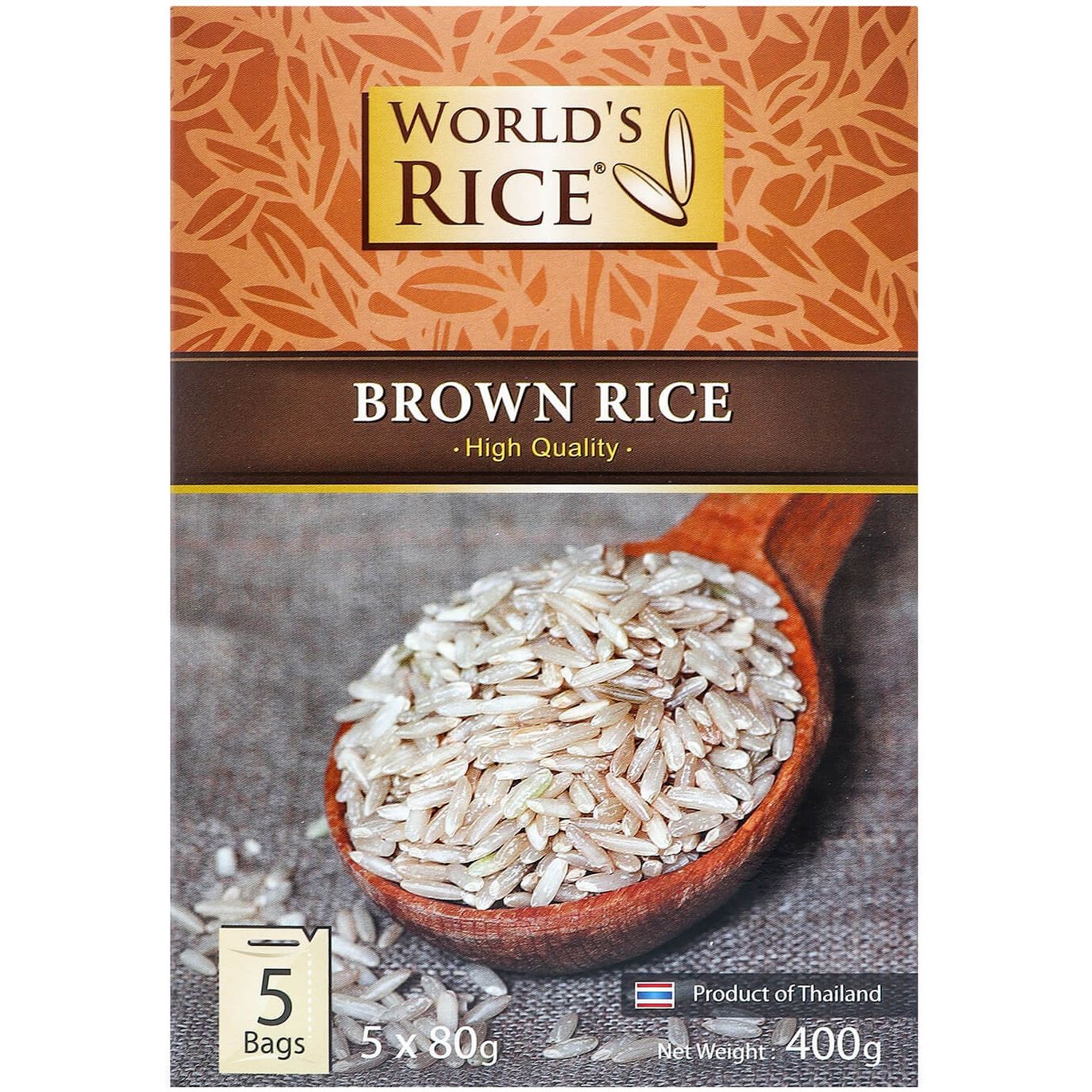Рис Натурал World's Rice 400 г (5 пакетиков по 80 г) - фото 1