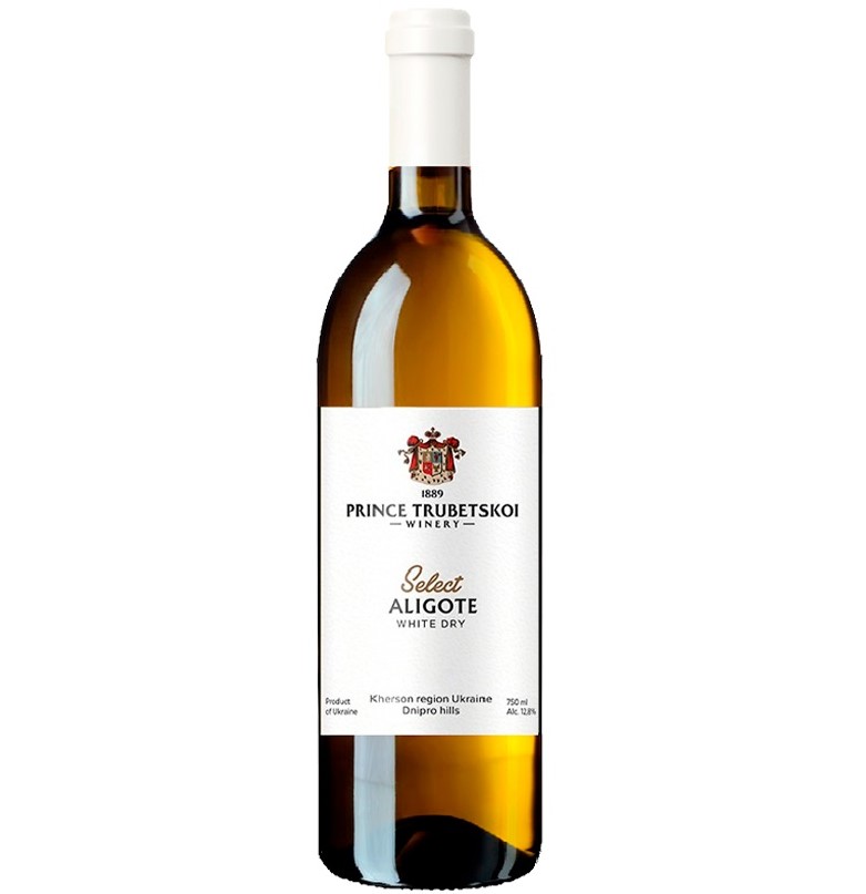Вино Князь Трубецкой Аліготе біле сухе ординарне, 12,8%, 0,75 л (573594) - фото 1