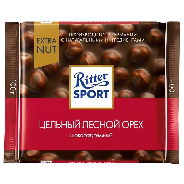 Шоколад темный Ritter Sport с целым лесным орехом, 100 г (549894) - фото 1