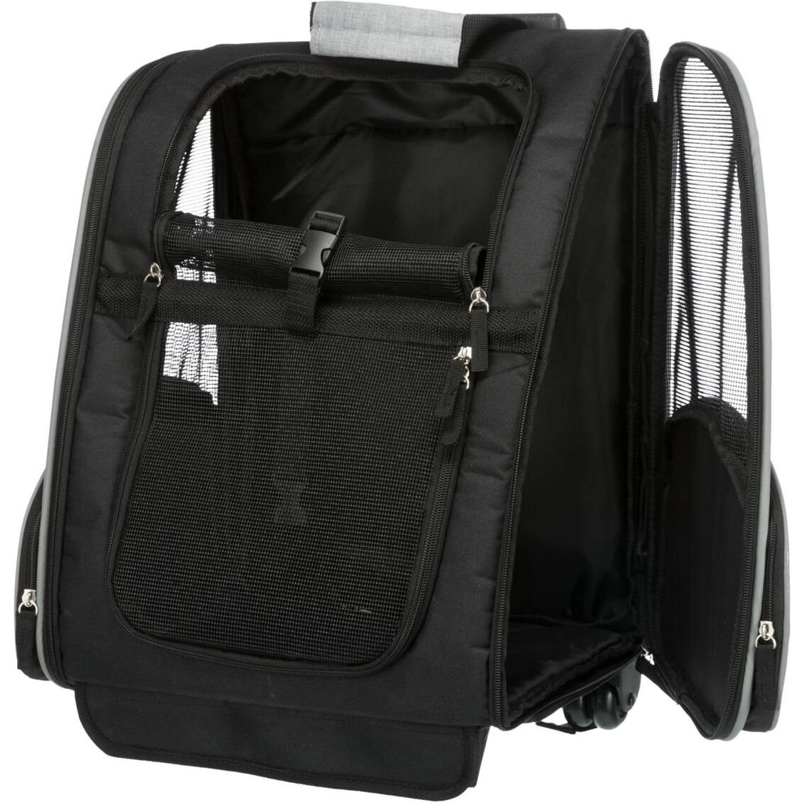 Сумка-рюкзак для собак Trixie Trolley, поліестер, до 8 кг, 32х45х25 см, чорна із сірим - фото 5
