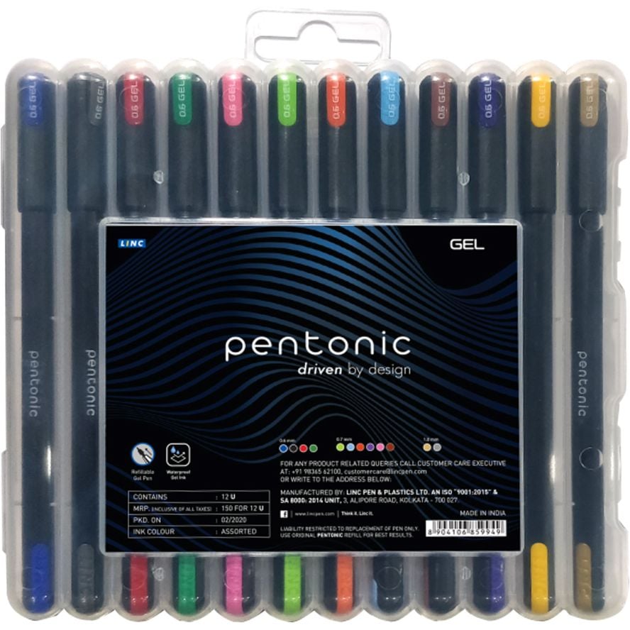 Ручка гелевая Pentonic 0,6 мм LINC, 12 цветов (411959) - фото 1