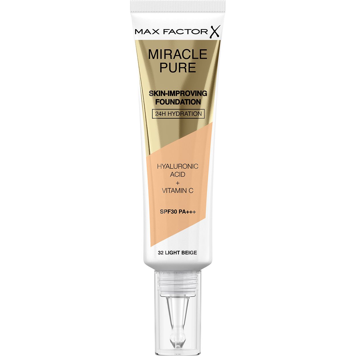 Тональная основа Max Factor Miracle Pure Skin-Improving Foundation SPF30 тон 032 (Light Beige) 30 мл - фото 1
