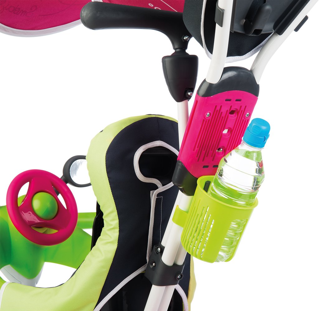 Трехколесный велосипед Smoby Toys Беби Драйвер с козырьком и багажником, розовый (741201) - фото 7