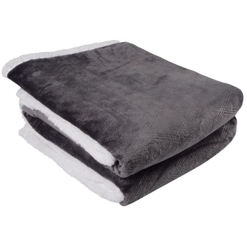 Одеяло Soho Plush hugs Graphite флисовое, 200х150 см, серое с белым (1221К) - фото 1