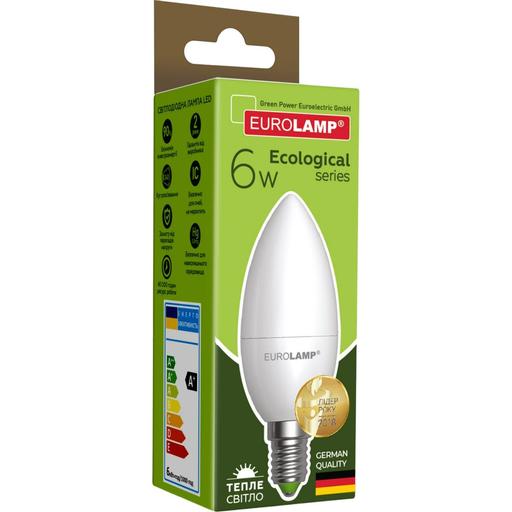 Светодиодная лампа Eurolamp LED Ecological Series, CL 6W, E14 3000K (LED-CL-06143(P)) - фото 4