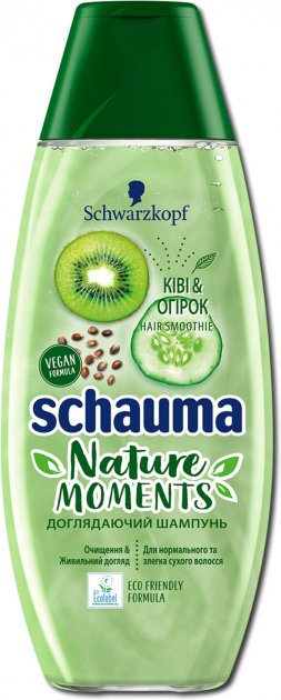Шампунь Schauma Nature Moments Смузі Ківі й Огірок, для нормального і злегка сухого волосся, 400 мл - фото 1