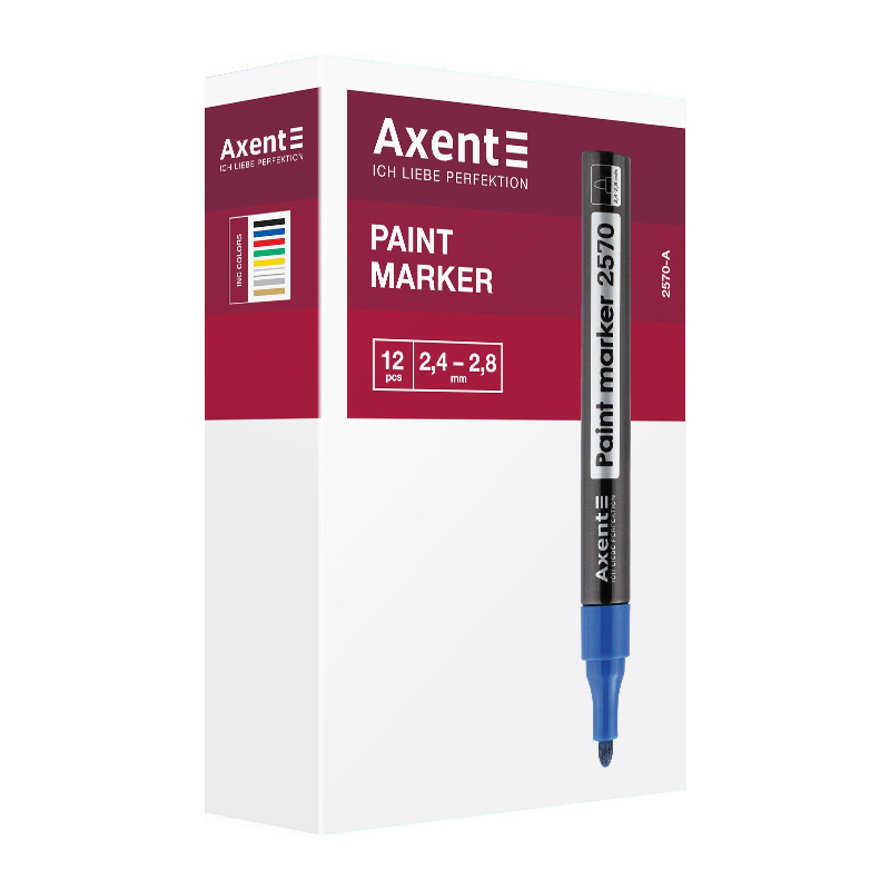 Лак-маркер Axent Paint 2.4-2.8 мм серебряный (2570-34-A) - фото 2