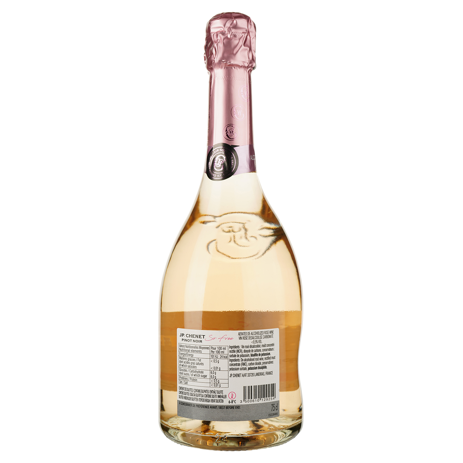 Вино ігристе безалкогольне J.P. Chenet Pino Noir Sparkling рожеве напівсухе 0.75 л - фото 2
