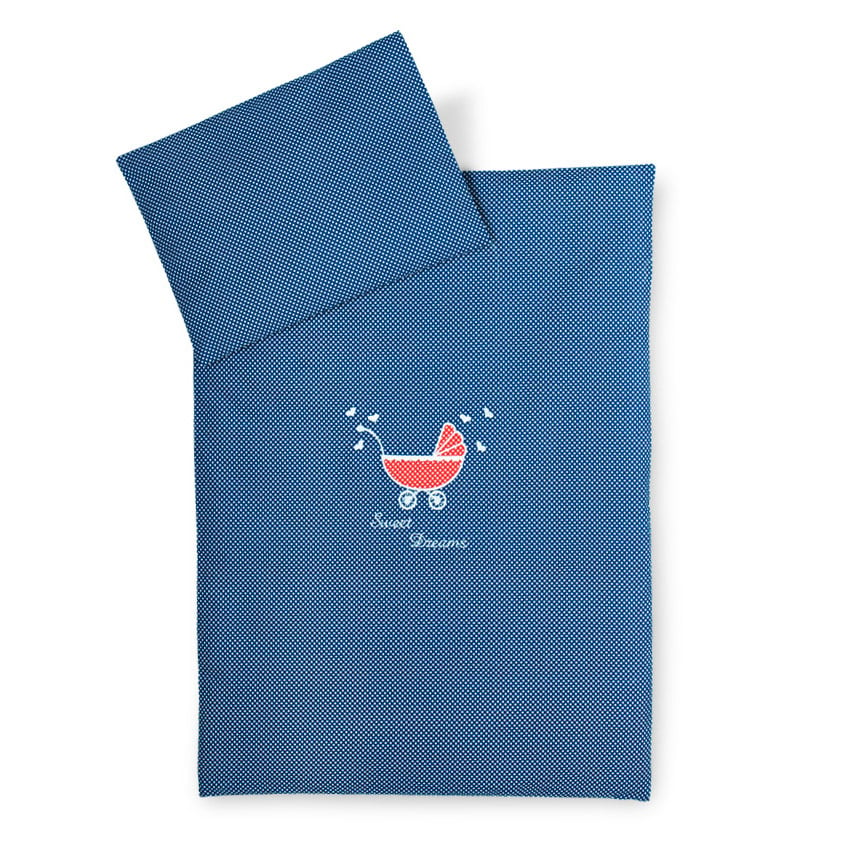 Комплект постельного белья в коляску Papaella, синий, 80х60 см (8-10446) - фото 1