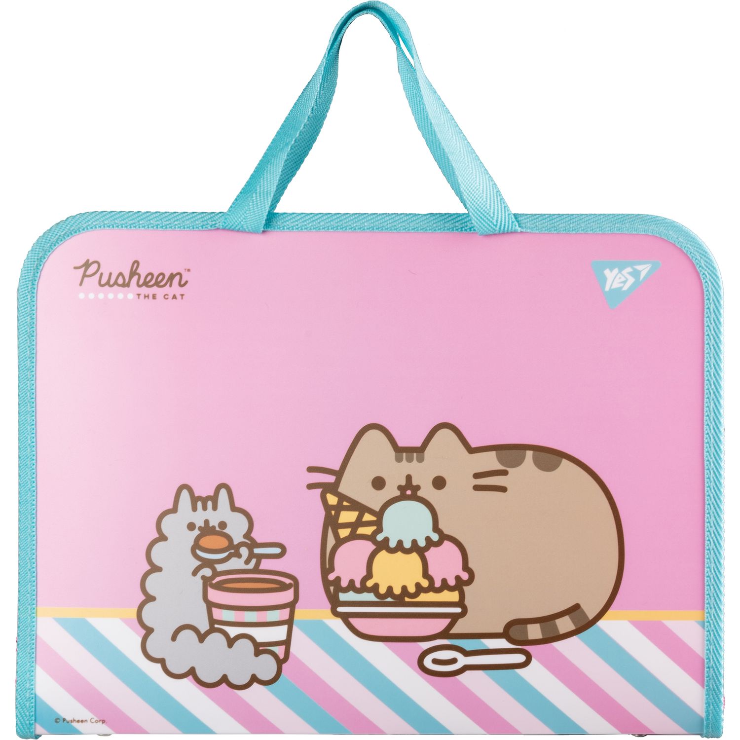 Папка-портфель Yes Pusheen Stormy FC на молнии с тканевыми ручками (492238) - фото 1