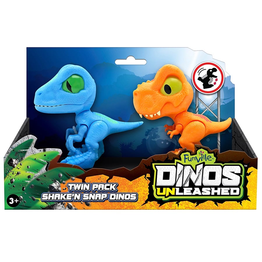 Набор фигурок с механической функцией Dinos Unleashed Ти-Рекс и Велоцираптор, 11 см, 2 шт. (31128) - фото 4