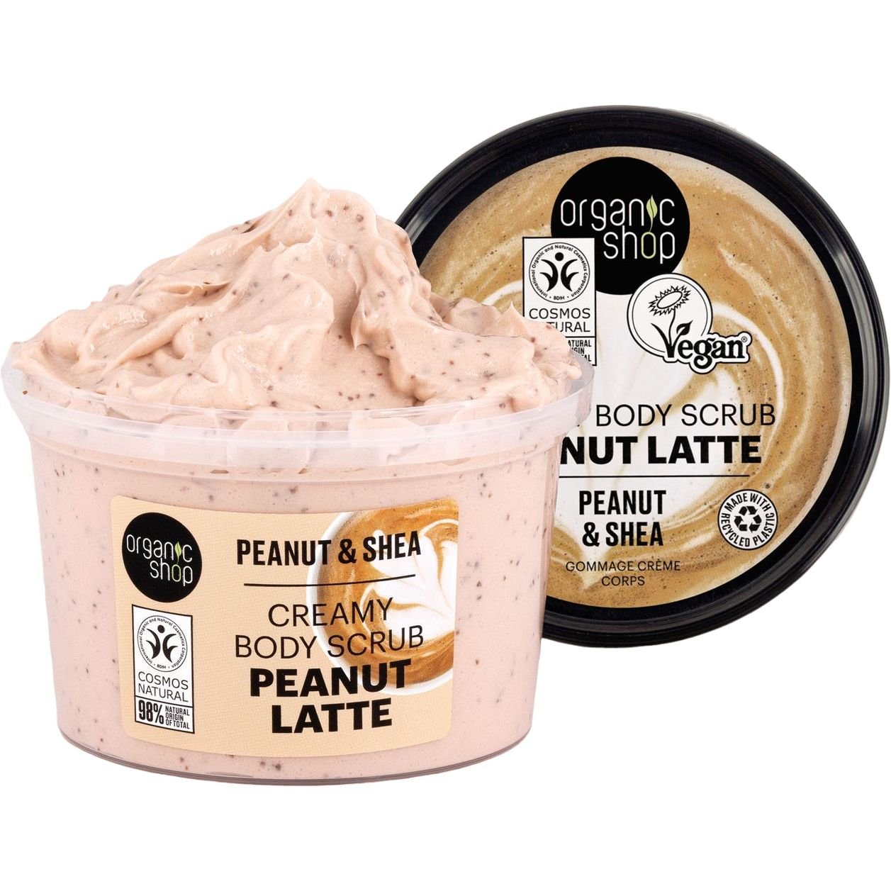 Скраб для тіла Organic Shop Peanut Latte Вершковий арахіс і Ши 250 мл - фото 2