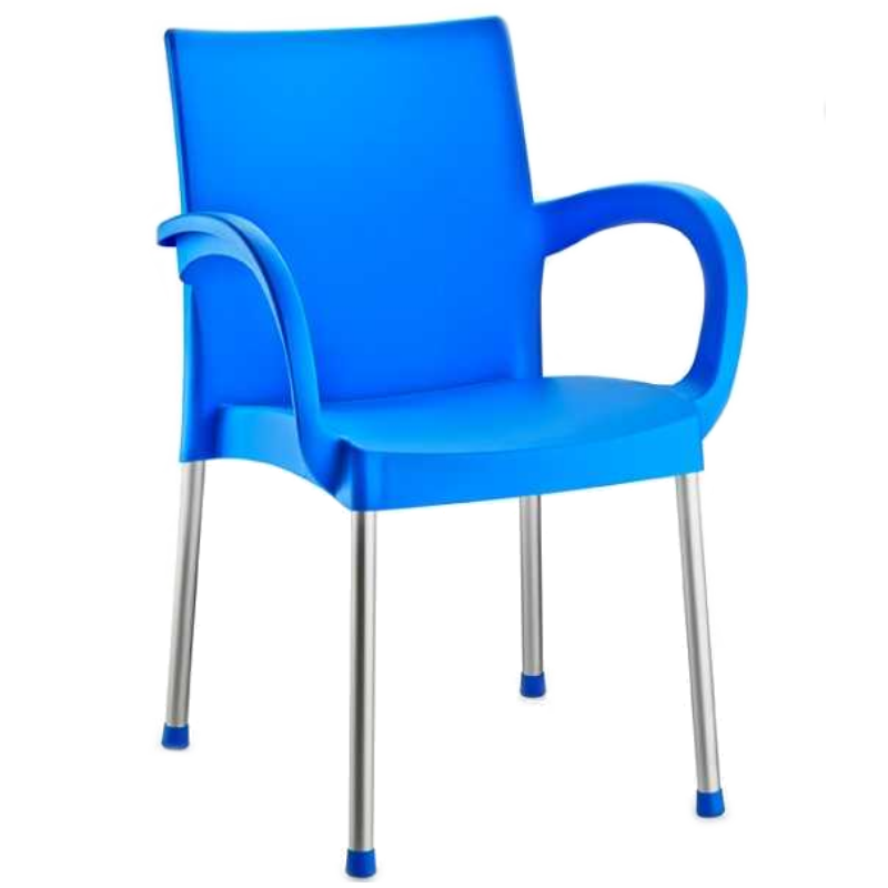 Крісло Irak Plastik Sumela, алюмінієві ніжки, блакитний (HK420) - фото 1