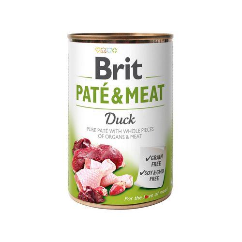 Вологий корм для собак Brit Paté&Meat, з качкою, 400 г - фото 1