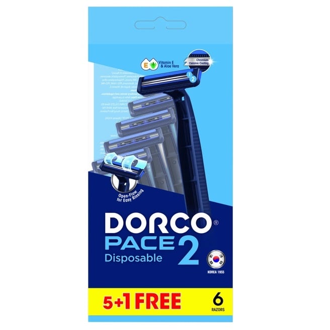 Бритвы одноразовые Dorco Pace2 2 лезвия, 6 шт. - фото 1