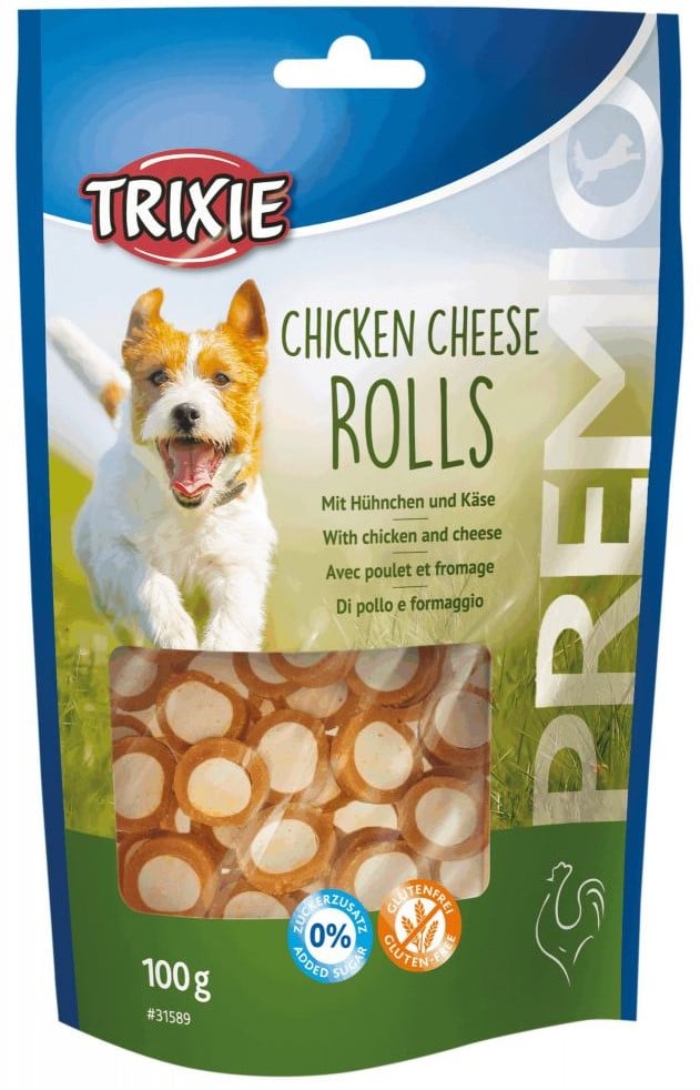 Лакомство для собак Trixie Premio Chicken Cheese Rolls, с курицей и сыром, 100 г - фото 1