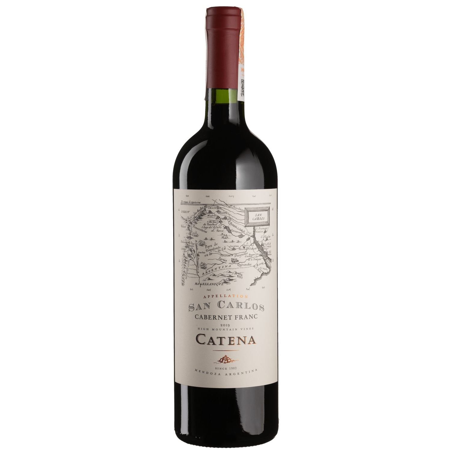 Вино Catena Zapata Appellation San Carlos Cabernet Franc, красное, сухое, 13,5%, 0,75 л - фото 1