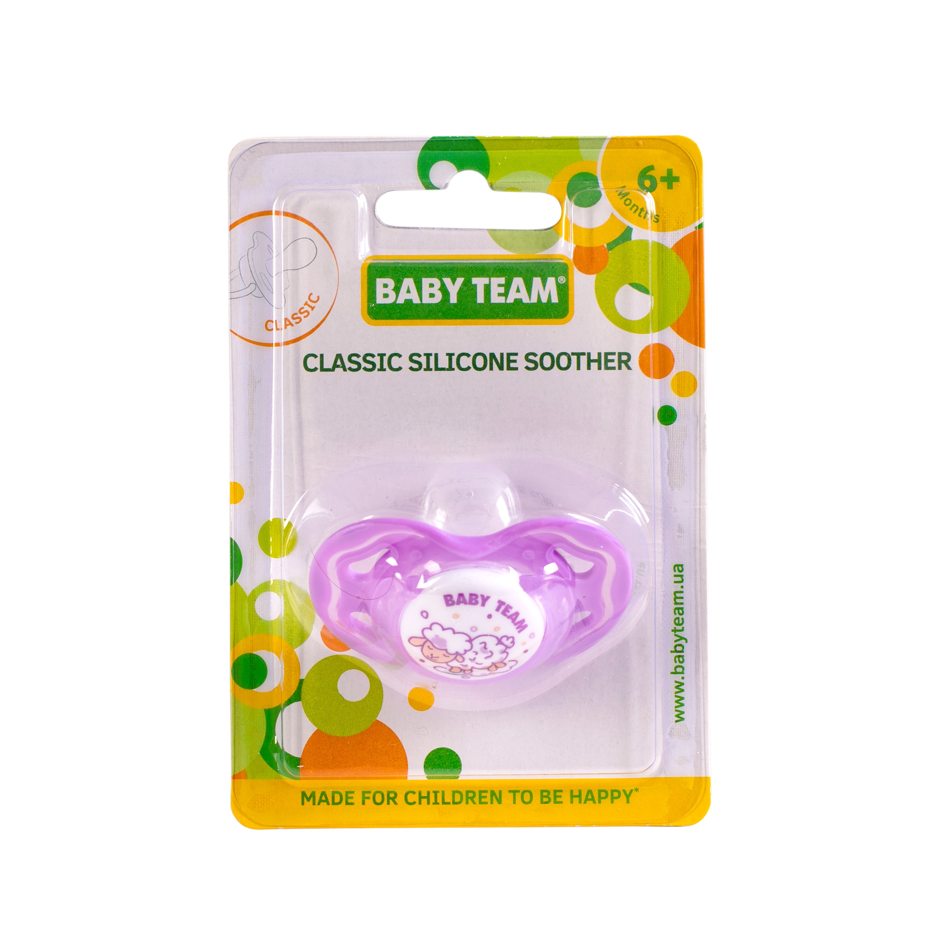 Пустышка силиконовая Baby Team, классическая, 6+ мес., фиолетовый (3014_фиолетовый) - фото 3
