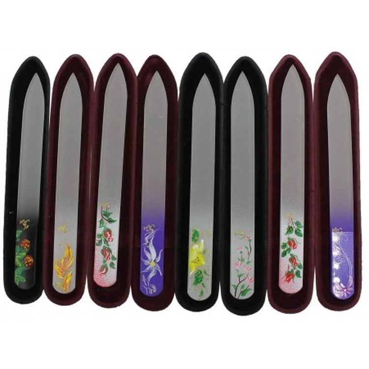 Пилочка для ногтей стеклянная с ручной росписью SPL, 95-1152, в ассортименте - фото 1