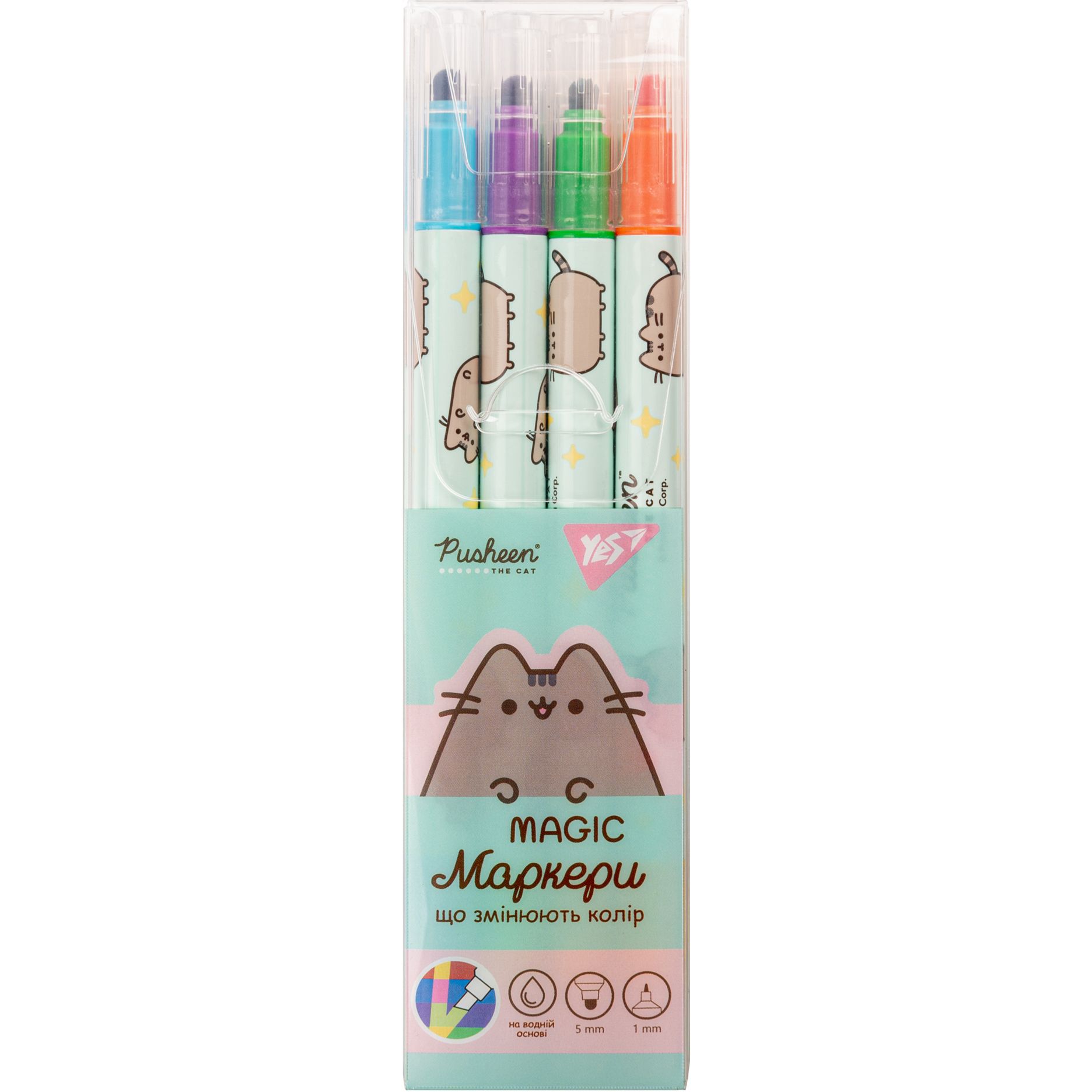 Photos - Felt Tip Pen Yes Маркери для малювання  Pusheen Змінюють колір 4 шт.  (390740)