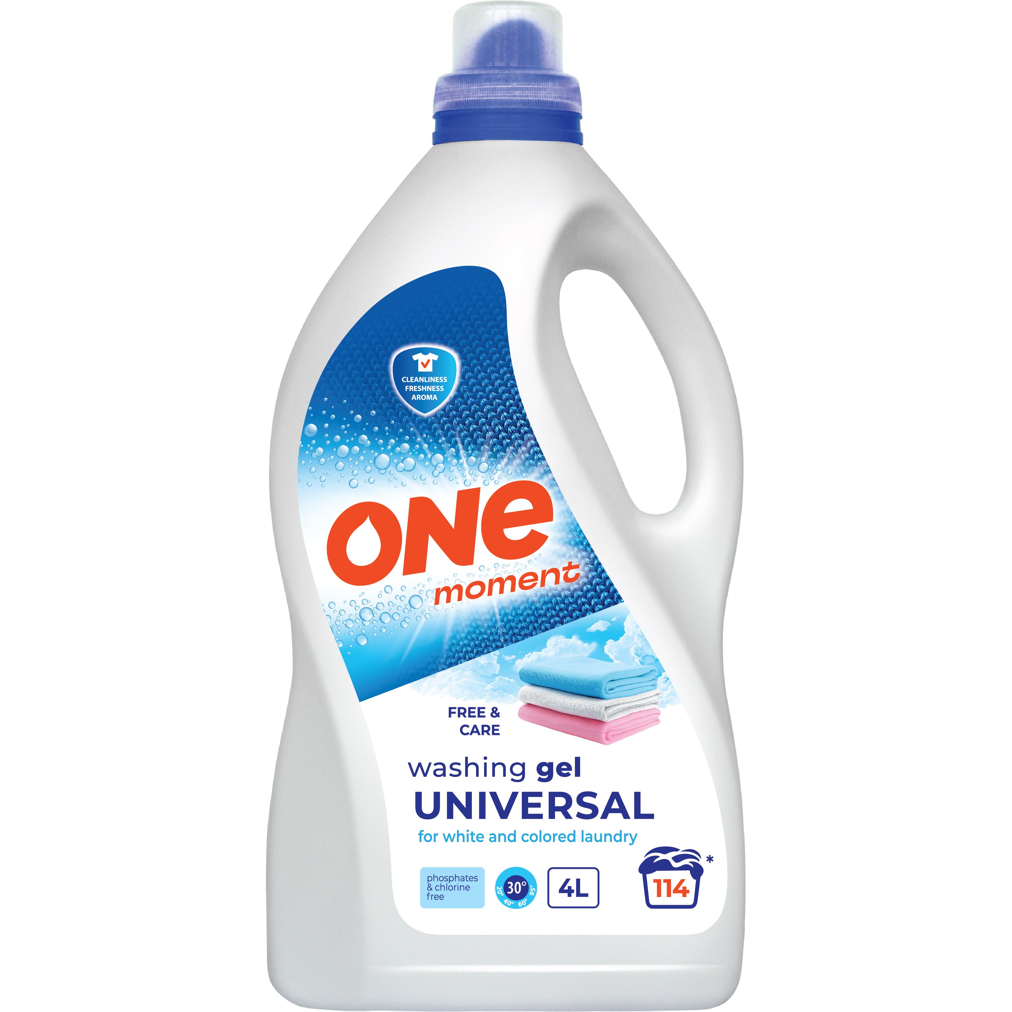 Гель для стирки универсальный One Moment Free & Care Universal 4 л - фото 1