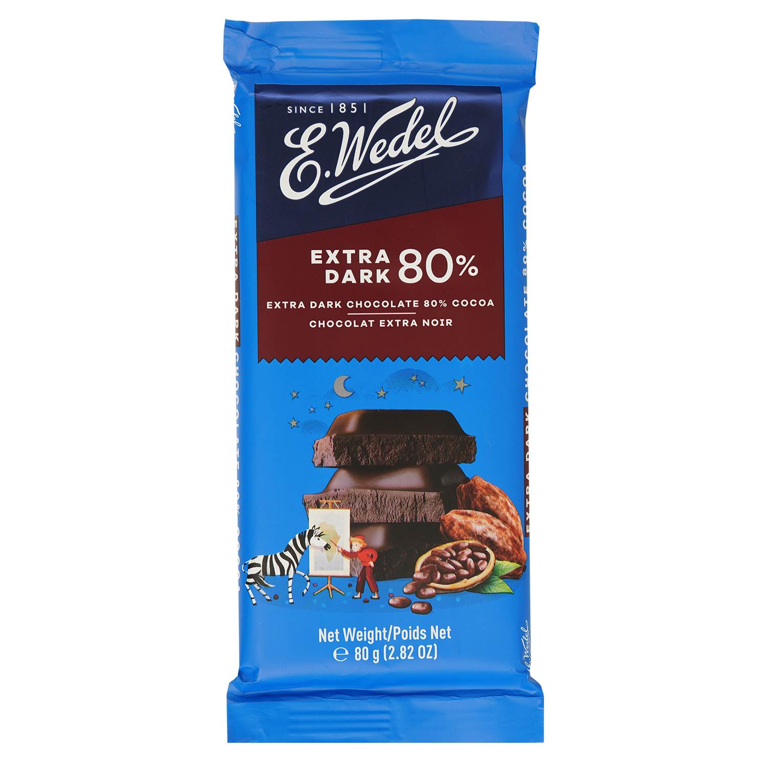 Шоколад чорний E.Wedel Extra Dark 80% 80 г (925538) - фото 1