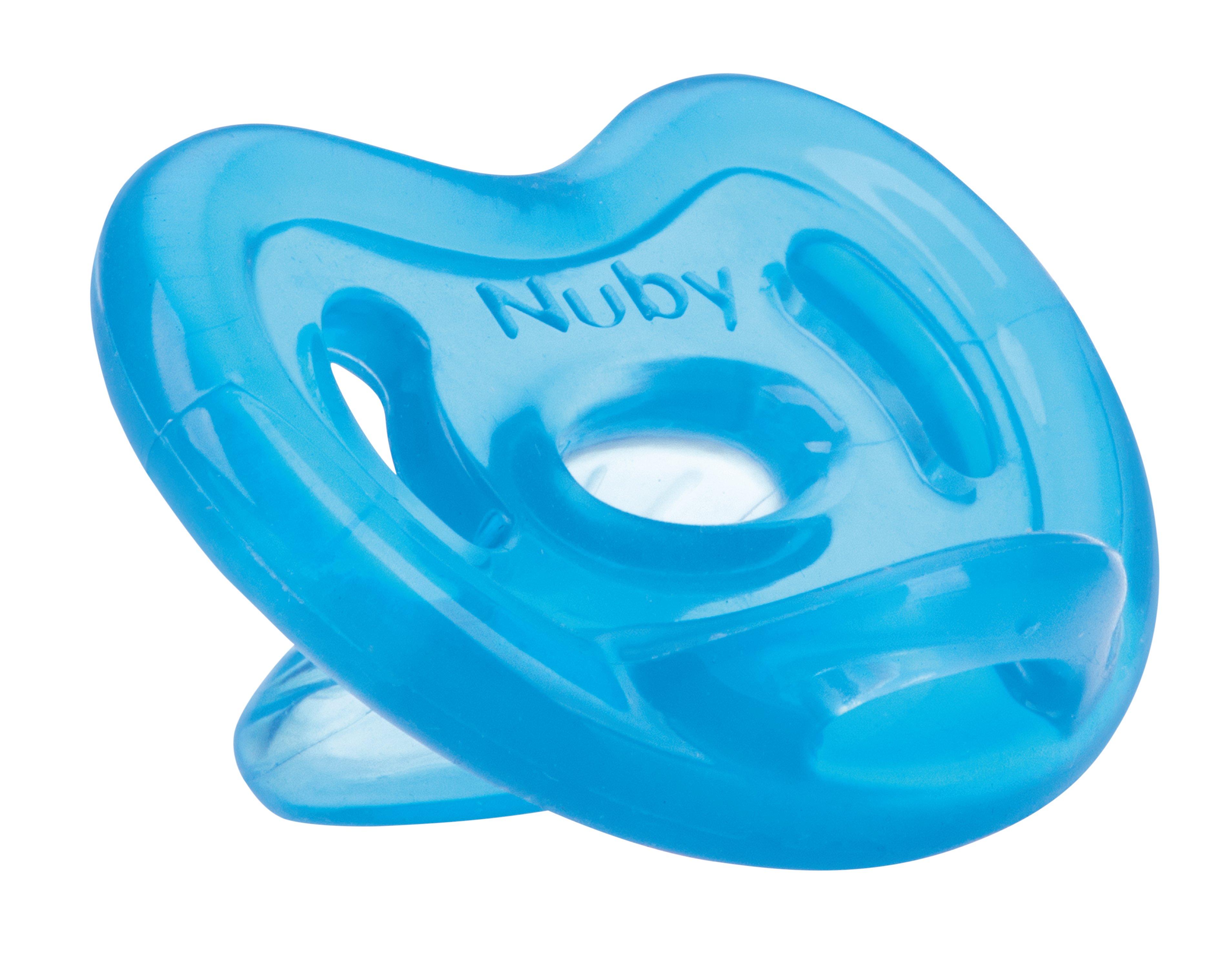 Силіконова ортодонтична пустушка Nuby, з природнім рухом соска, 0-6 міс., блакитний (NV0202003SOSblue) - фото 1