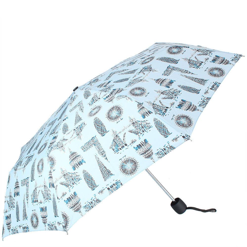 Женский складной зонтик механический Fulton голубая - фото 2