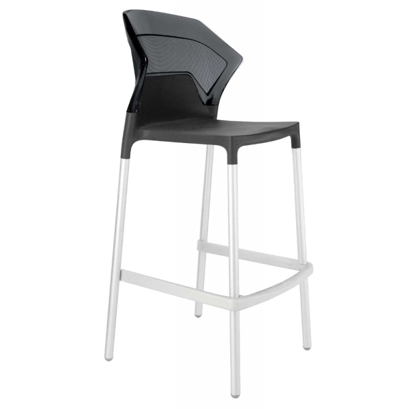 Барный стул Papatya Ego-S, серый с белым (813730) - фото 1
