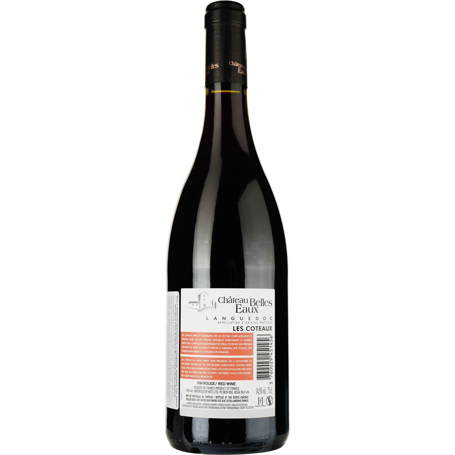 Вино Chateau Belles Eaux Les Coteaux Rouge 2021 Languedoc AOP червоне сухе 0.75 л - фото 3