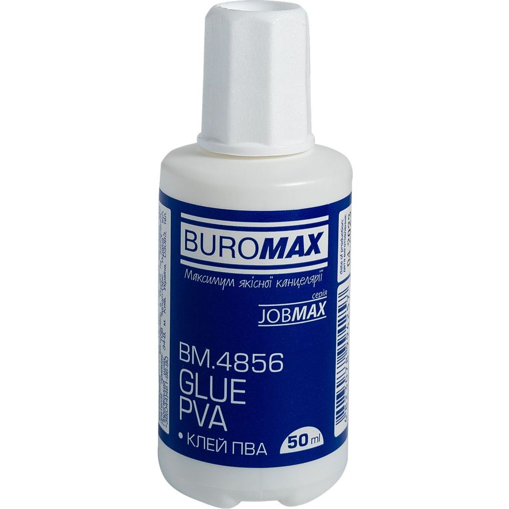 Клей ПВА Buromax Jobmax с кисточкой 50 мл (BM.4856) - фото 1