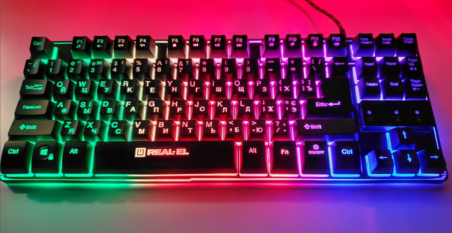 Игровая клавиатура Real-El Gaming 8710 TKL Backlit USB - фото 4