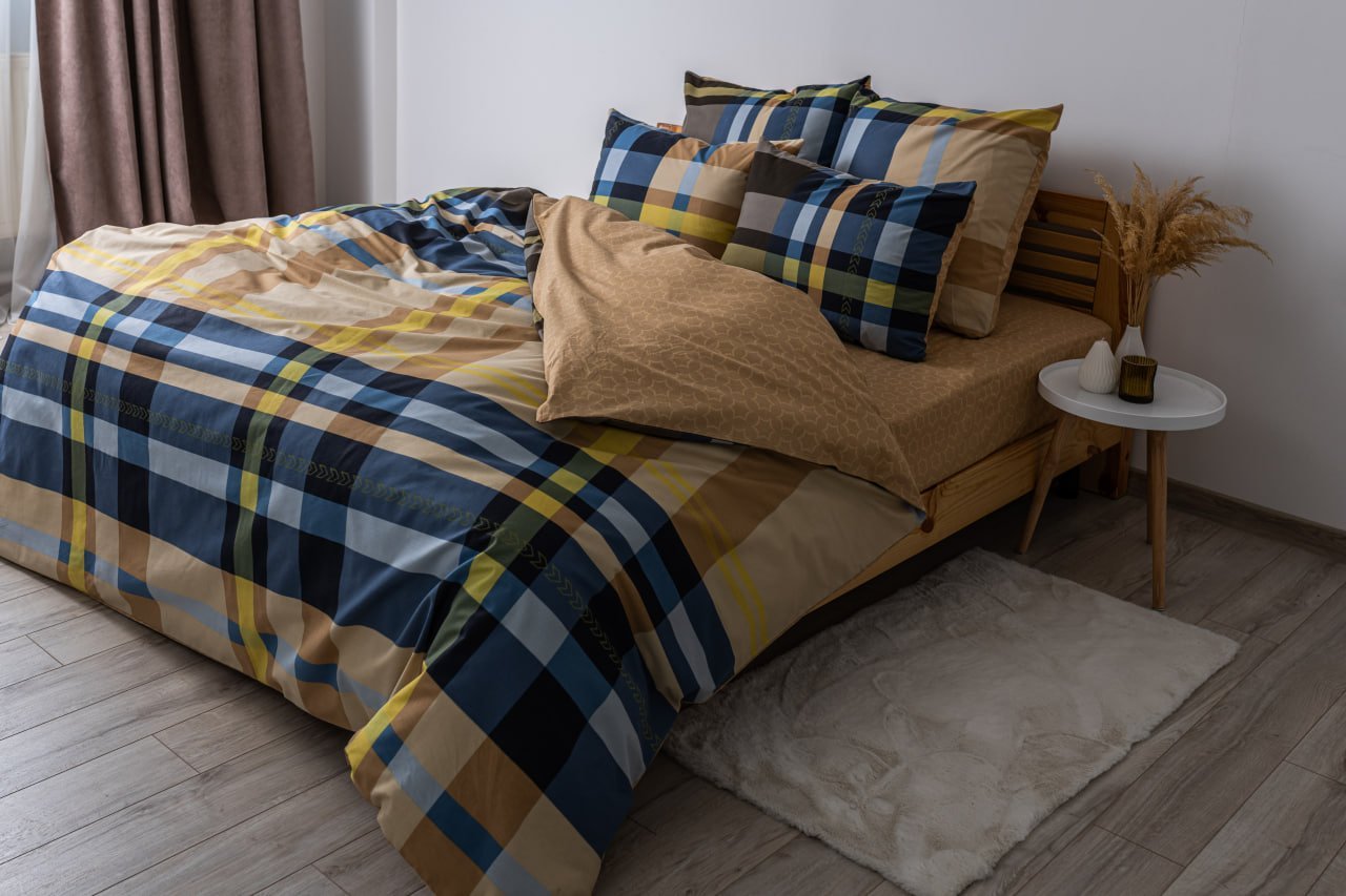 Комплект постельного белья ТЕП Soft dreams Scotland полуторный серый с желтым (2-03857_26050) - фото 3