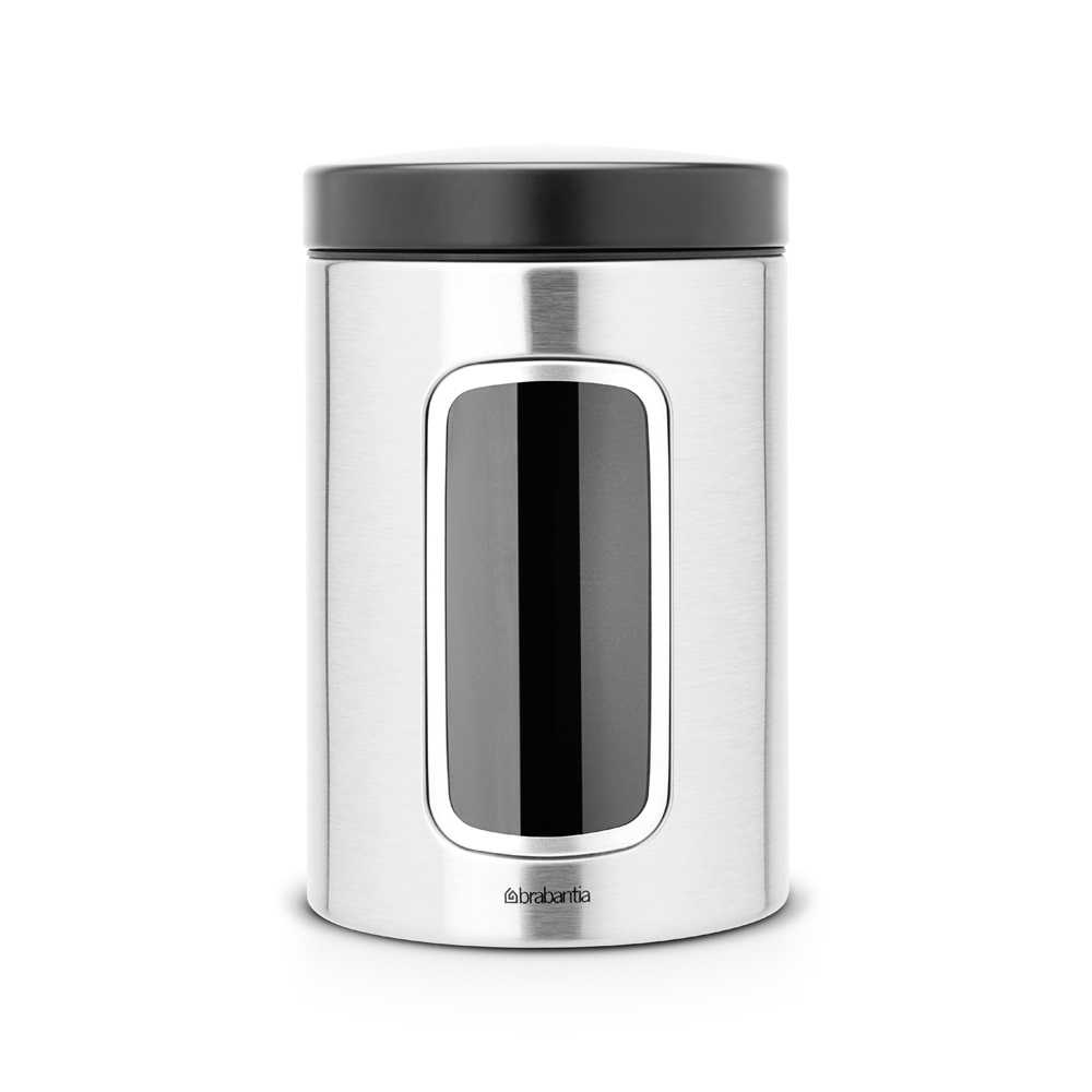 Емкость Brabantia Window Canister для хранения сыпучих продуктов, 1,4 л, серебристый (299247) - фото 1