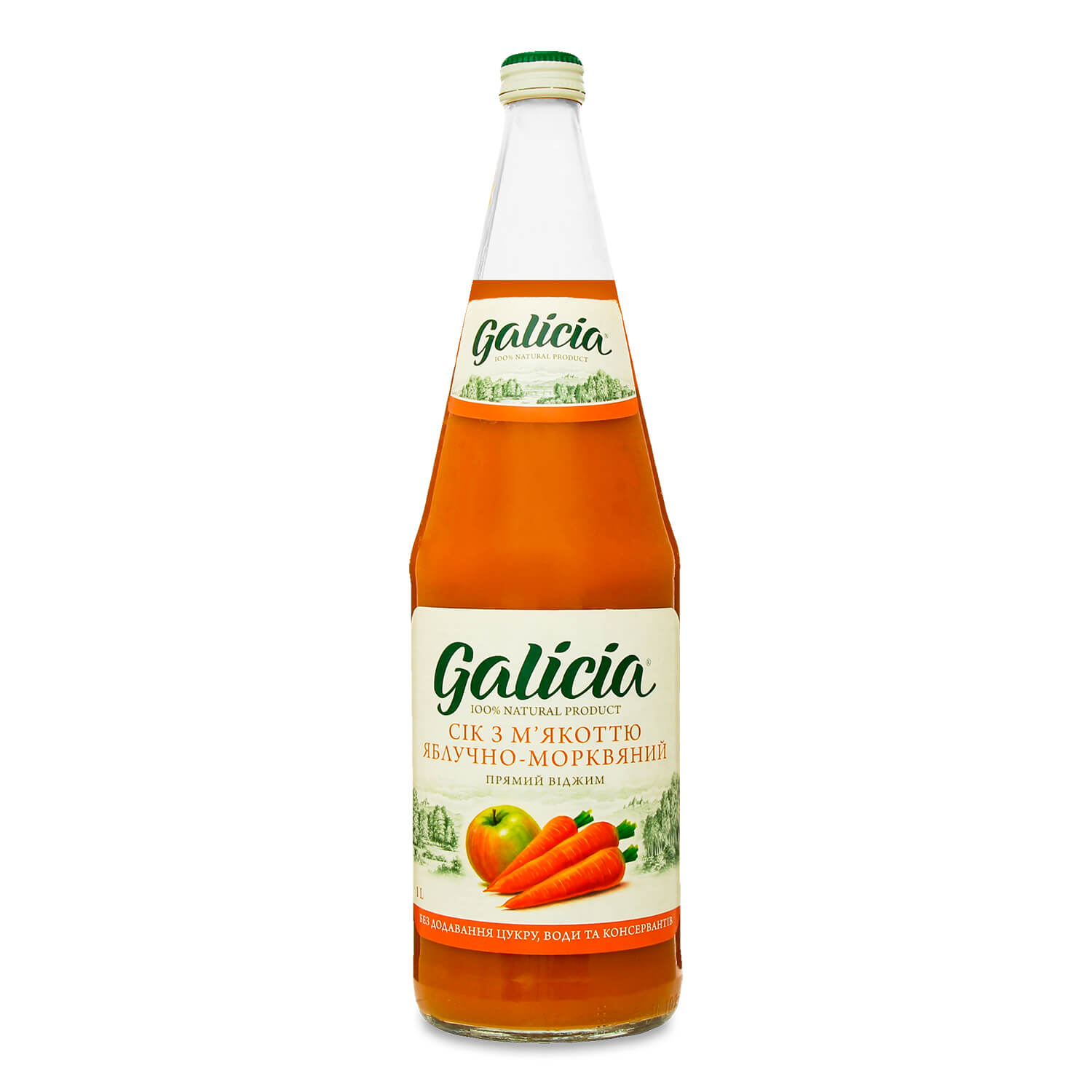 Сік Galicia Яблучно-морквяний неосвітлений 1 л (462386) - фото 1