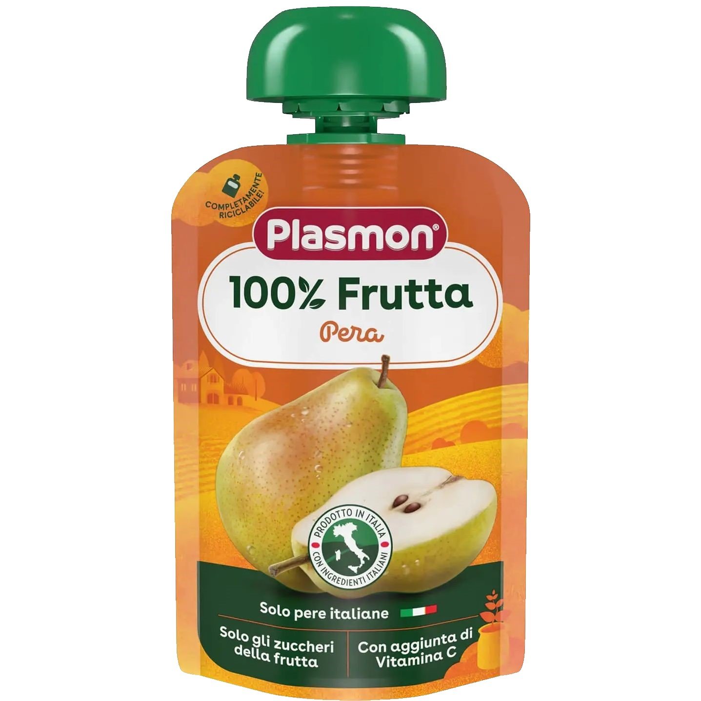 Фото - Детское питание Пюре Plasmon Merenda 100 Frutta Груша з вітамінами, 100 г