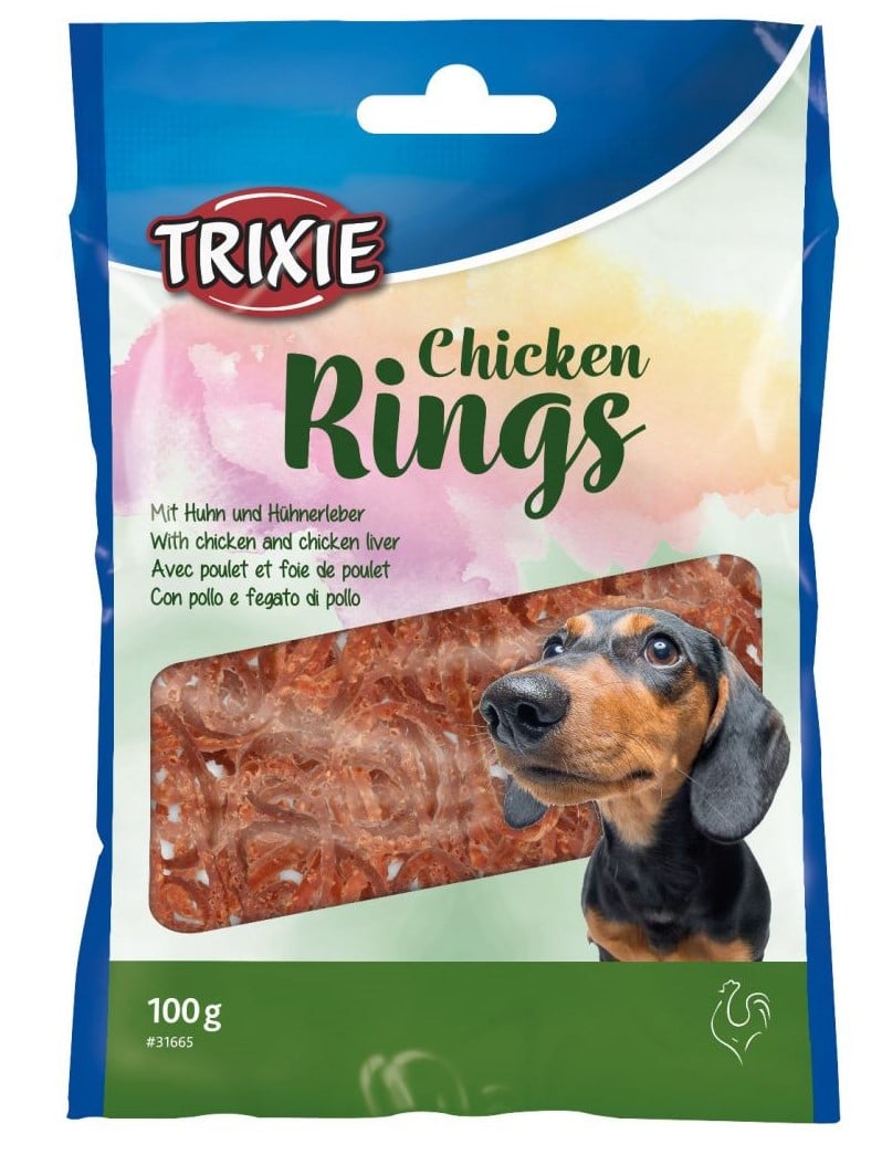 Ласощі для собак Trixie Chicken Rings, з куркою, 100 г - фото 1