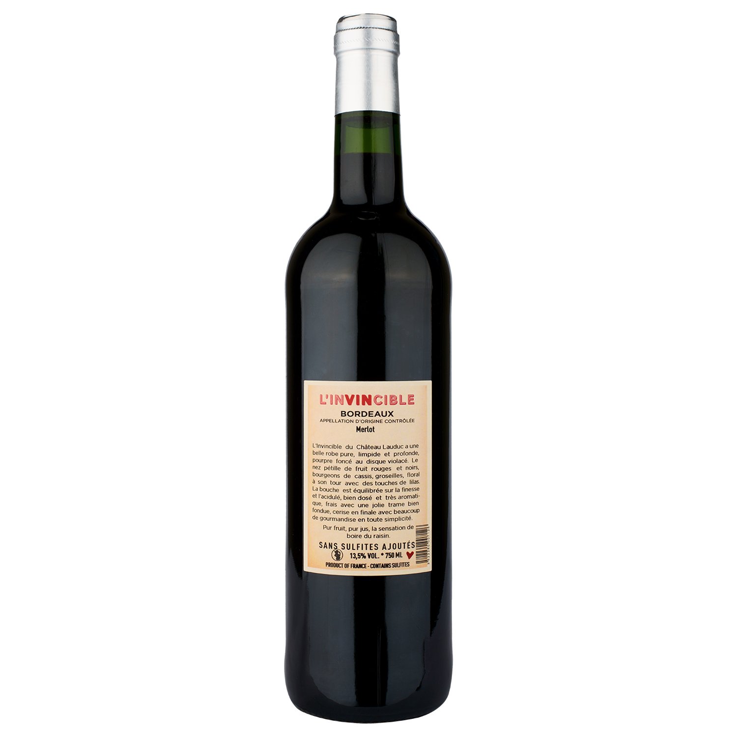 Вино Chateau Lauduc Invincible, красное, сухое, 0,75 л (R3701) - фото 2