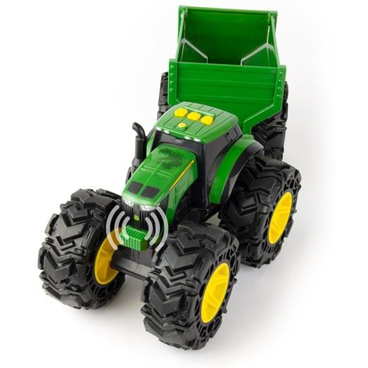 Машинка Трактор John Deere Kids Monster Treads із причепом і великими колесами (47353) - фото 2