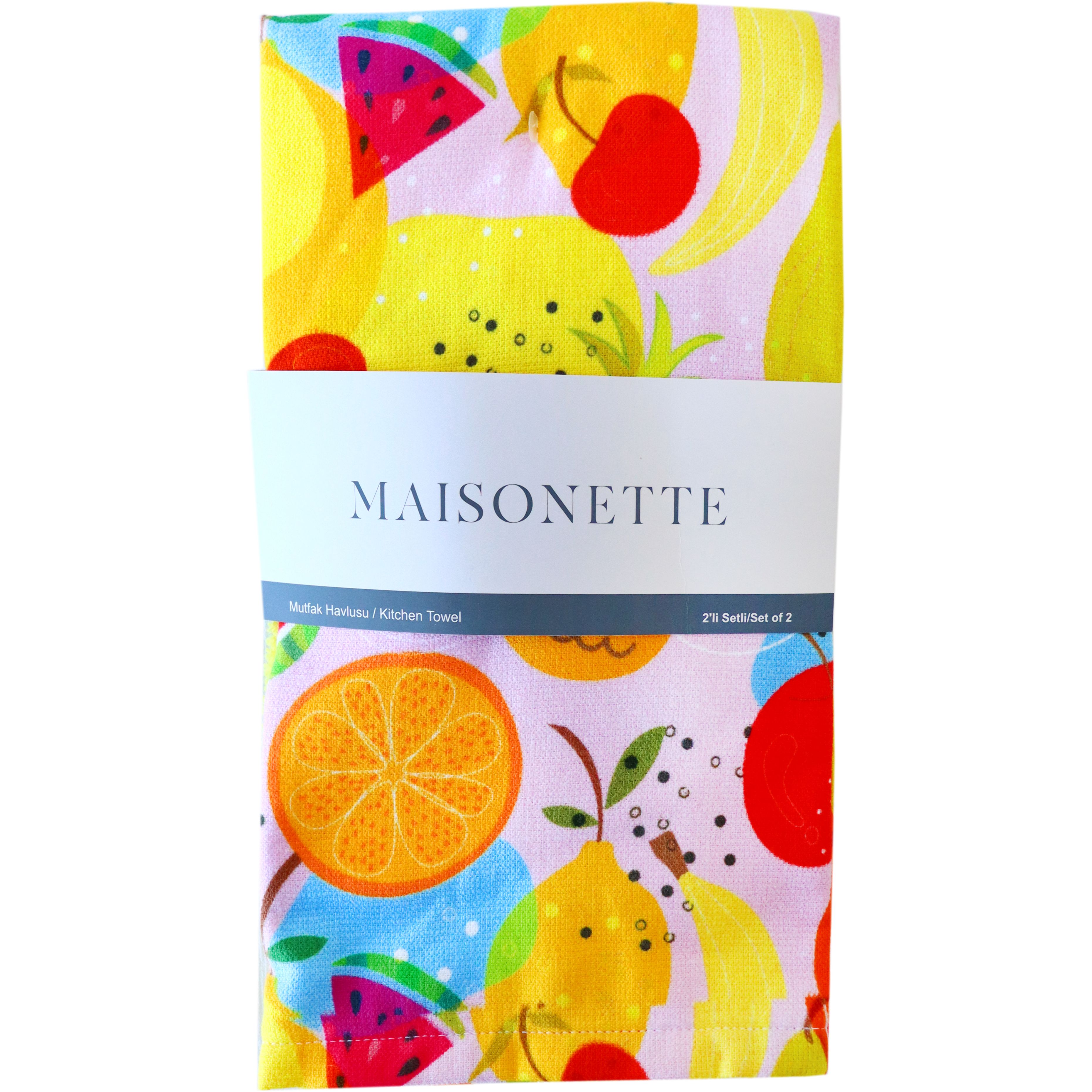Набор полотенец для кухни Maisonette Fruit 60x40 см 375 г/м² 2 шт. желтый (43970) - фото 6