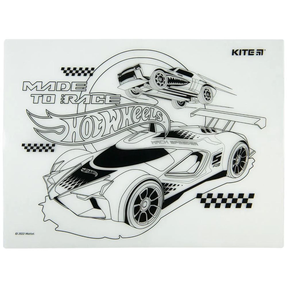 Подкладка раскраска Kite Hot Wheels 30х40 см силиконовая (HW22-424) - фото 4