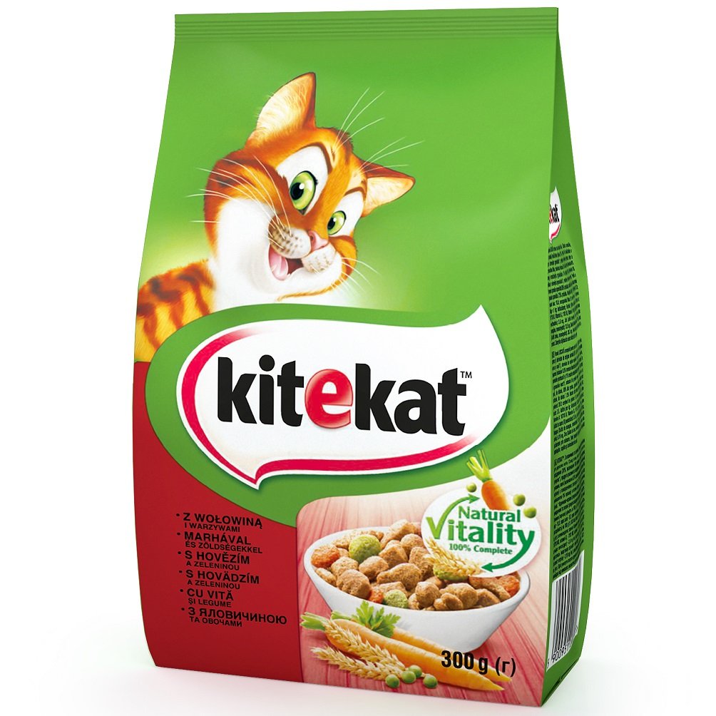 Сухой корм для кошек Kitekat, говядина с овощами, 300 г - фото 1