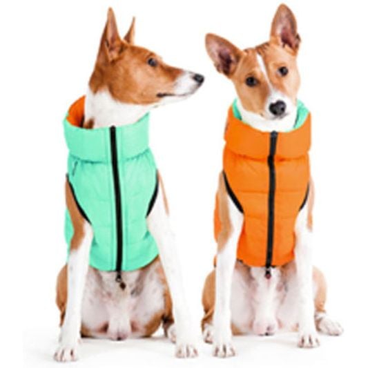 Курточка для собак AiryVest Lumi двостороння, світиться в темряві, L55, салатово-помаранчева - фото 6