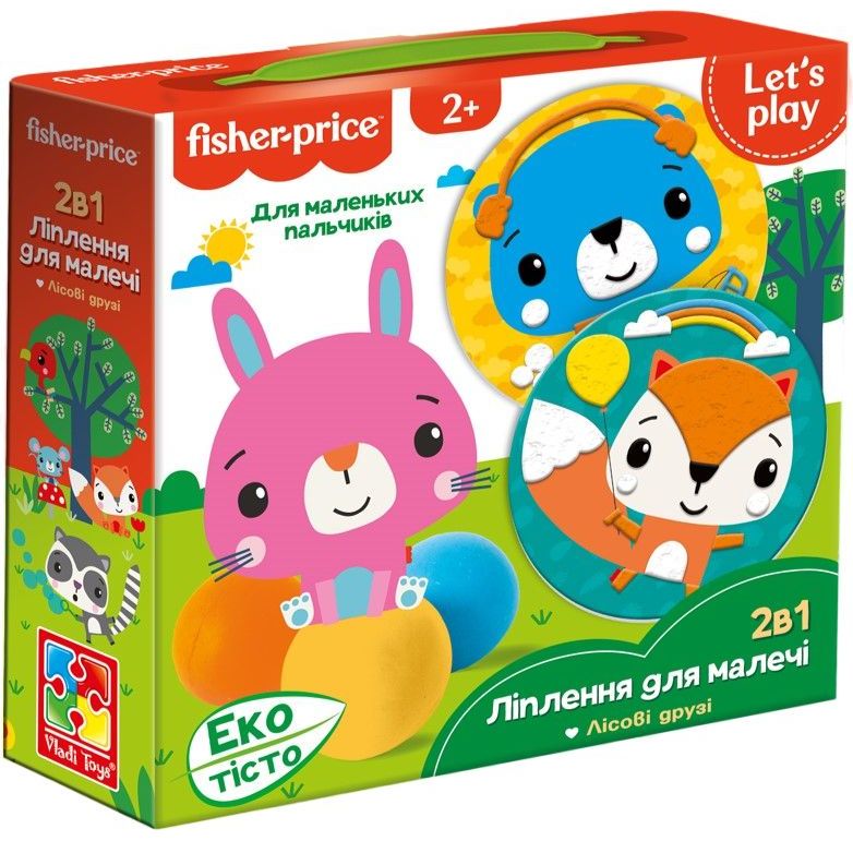 Набор для творчества Fisher-Price Лесные друзья 2 в 1 пазл с эко-тестом (VT4502-04) - фото 1