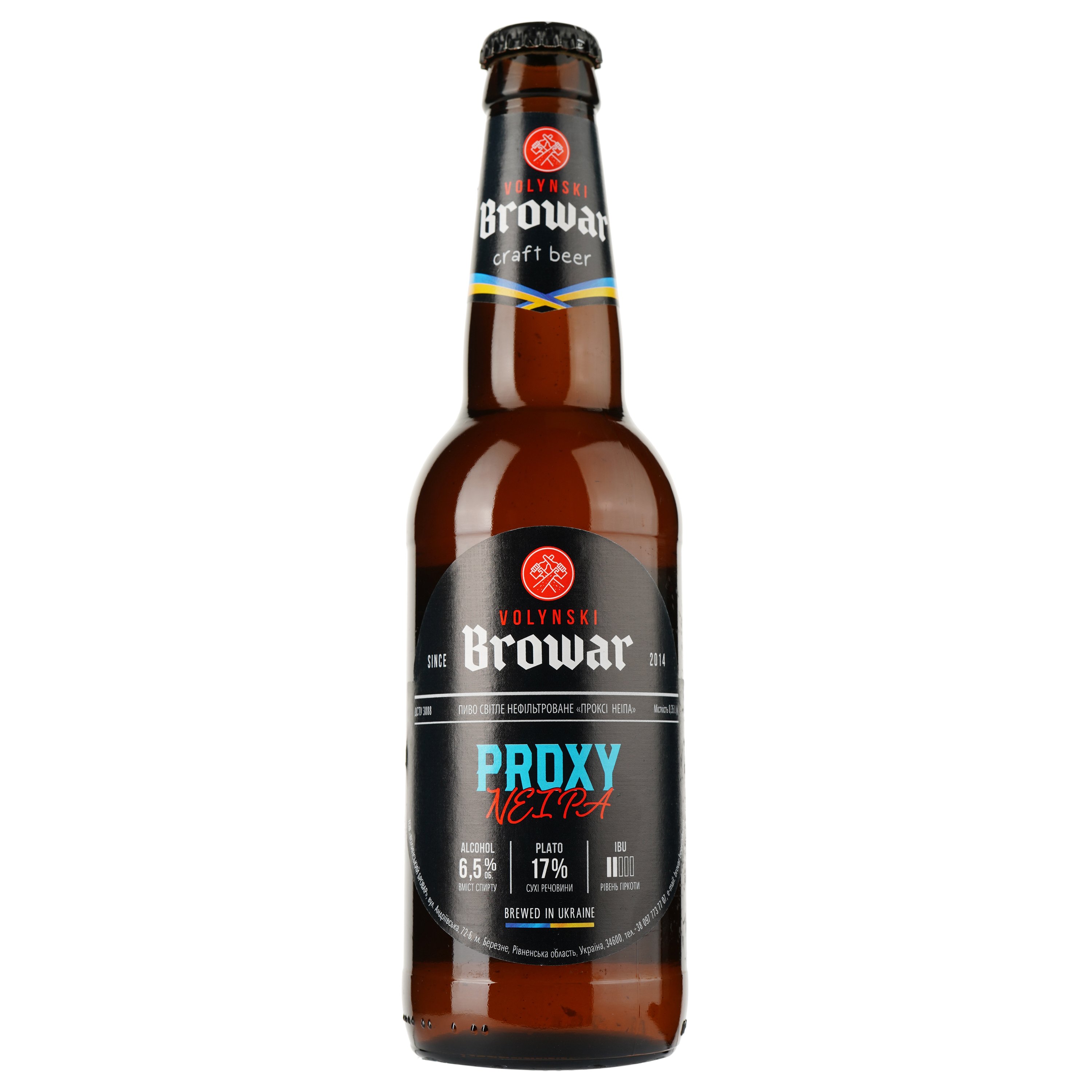 Пиво Volynski Browar Proxy, светлое, нефильтрованное, 6,5%, 0,35 л - фото 1