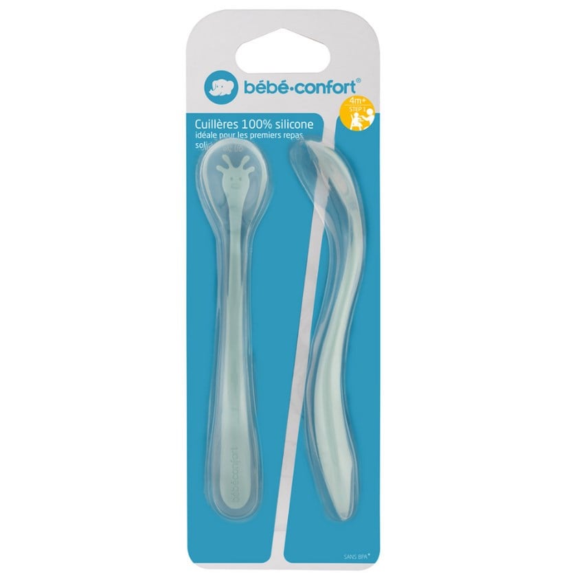 Ложечки Bebe Confort Silicone Spoons, блакитні, 2 шт. (3105204300) - фото 2